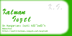 kalman isztl business card